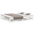 Miniatyrbillede 3 af 6: vidaXL daybed med udtræk 2x(80x200) cm massivt fyrretræ hvid -  Senge & sengeramme