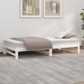 Miniatyrbillede 5 af 6: vidaXL daybed med udtræk 2x(80x200) cm massivt fyrretræ hvid -  Senge & sengeramme