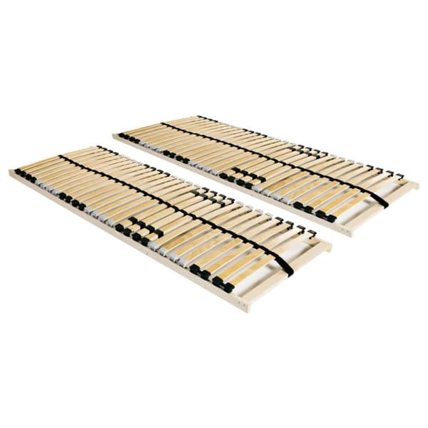 vidaXL Sängyn sälepohjat 2 kpl 28 säleellä 7 vyöhykettä 90x200 cm - Sängyt & sängynrungot