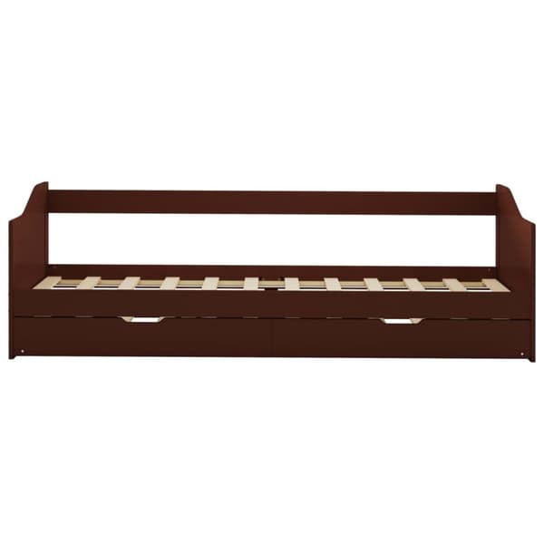 vidaXL Bäddsoffa ram furu mörkbrun 90x200 cm -  Sängar & sängramar