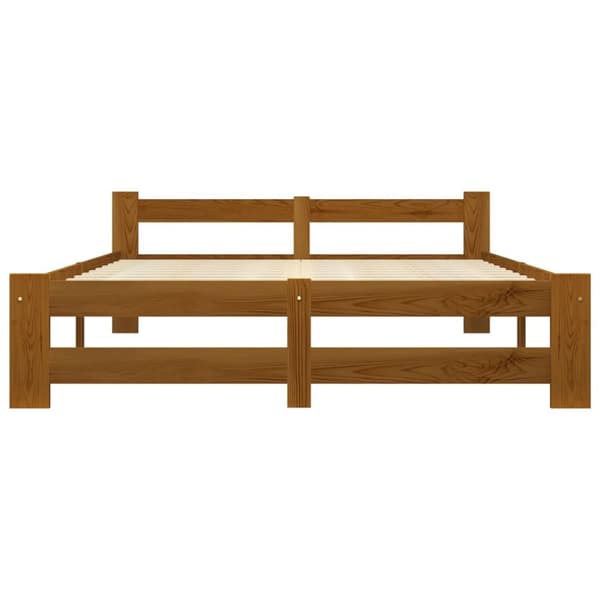 vidaXL sengestel 120x200 cm massivt fyrretræ honningbrun -  Senge & sengeramme