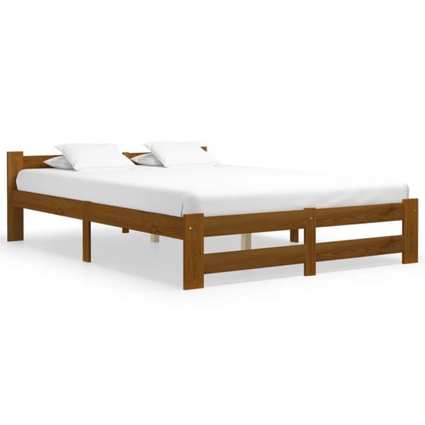 vidaXL sengestel 120x200 cm massivt fyrretræ honningbrun -  Senge & sengeramme