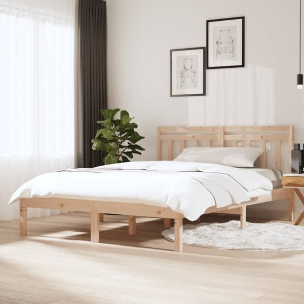 vidaXL Sängynrunko täysi mänty 140x190 cm - Sängyt & sängynrungot