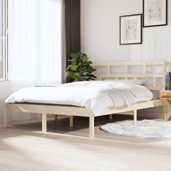 vidaXL sengeramme 140x190 cm massivt fyrretræ -  Senge & sengeramme