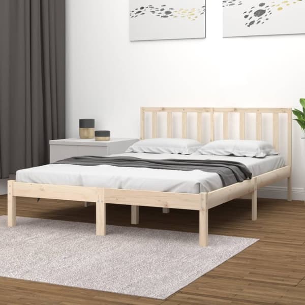 vidaXL sengeramme 140x190 cm massivt fyrretræ -  Senge & sengeramme