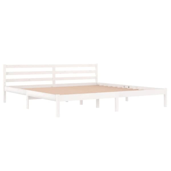 vidaXL sengeramme 200x200 cm massivt fyrretræ hvid - Senge & sengeramme