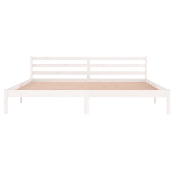 vidaXL sengeramme 200x200 cm massivt fyrretræ hvid - Senge & sengeramme