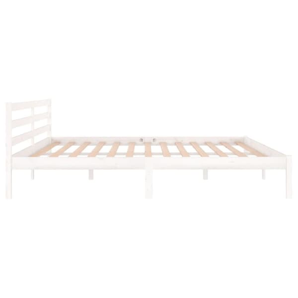 vidaXL sengeramme 200x200 cm massivt fyrretræ hvid - Senge & sengeramme