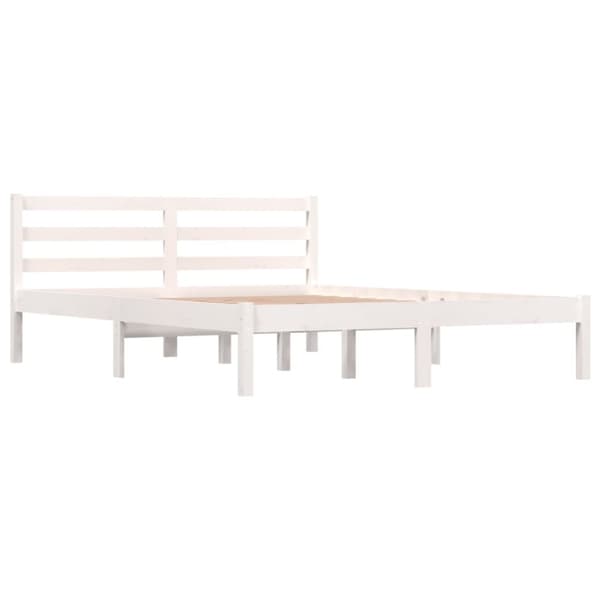 vidaXL sengeramme 140x190 cm massivt fyrretræ hvid - Senge & sengeramme