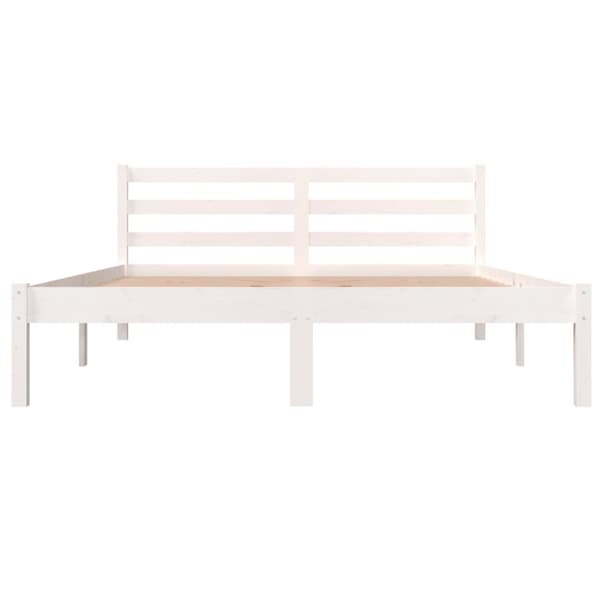 vidaXL sengeramme 140x190 cm massivt fyrretræ hvid - Senge & sengeramme