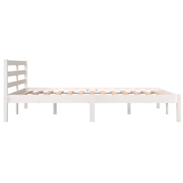 vidaXL sengeramme 140x190 cm massivt fyrretræ hvid -  Senge & sengeramme
