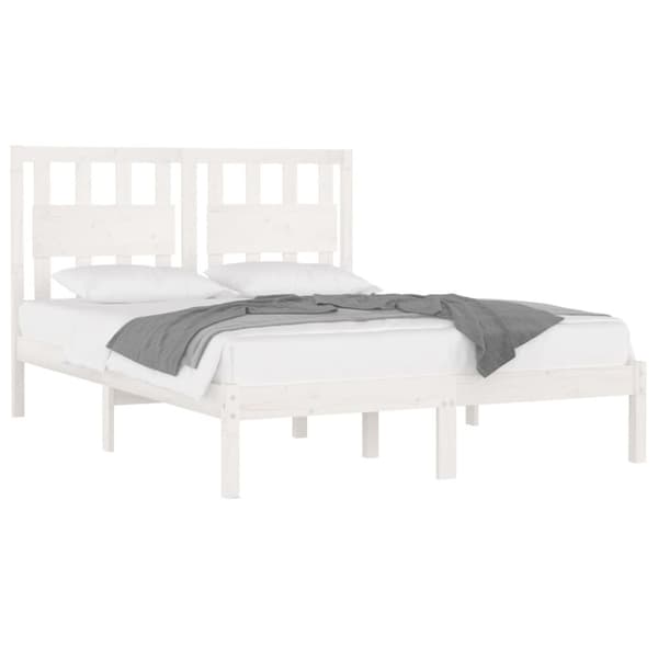 vidaXL sengeramme 200x200 cm massivt fyrretræ hvid - Senge & sengeramme