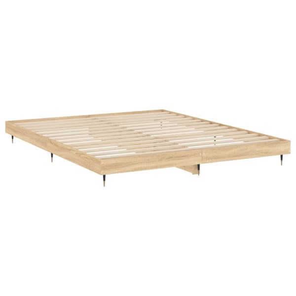 vidaXL sengestel 200x200 cm konstrueret træ sonoma-eg - Senge & sengeramme