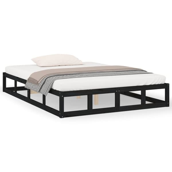 vidaXL sengeramme 160x200 cm massivt træ sort -  Senge & sengeramme
