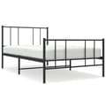 Miniatyrbillede 3 af 6: vidaXL sengeramme med sengegavl og fodgærde 90x190 cm metal sort -  Senge & sengeramme