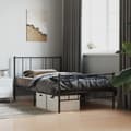 Miniatyrbillede 1 af 6: vidaXL sengeramme med sengegavl og fodgærde 90x190 cm metal sort -  Senge & sengeramme