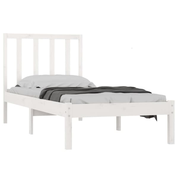 vidaXL Sängynrunko valkoinen täysi mänty 90x190 cm Single - Sängyt & sängynrungot