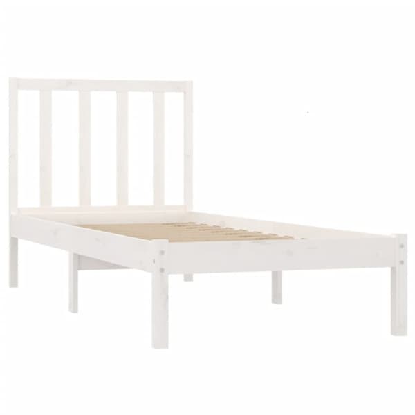 vidaXL Sängynrunko valkoinen täysi mänty 90x190 cm Single - Sängyt & sängynrungot