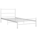 Miniatyrbillede 3 af 6: vidaXL sengestel 90x200 cm metal hvid -  Senge & sengeramme