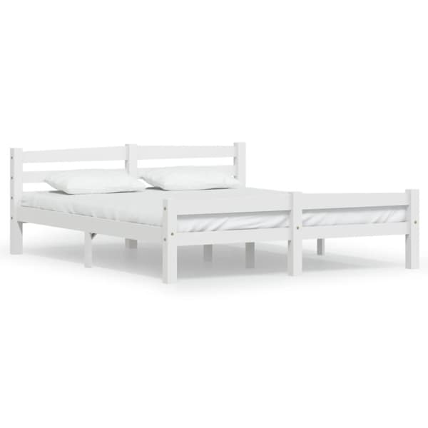 vidaXL sengestel 160x200 cm massivt fyrretræ hvid - Senge & sengeramme