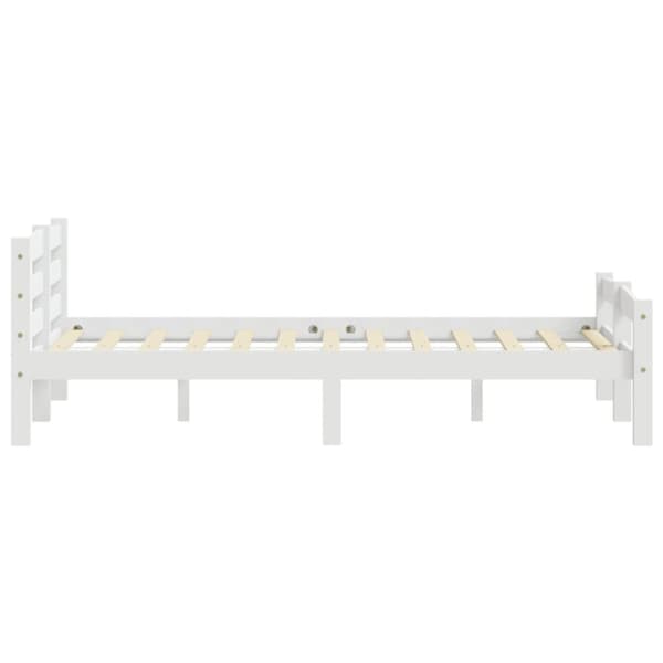 vidaXL sengestel 160x200 cm massivt fyrretræ hvid - Senge & sengeramme