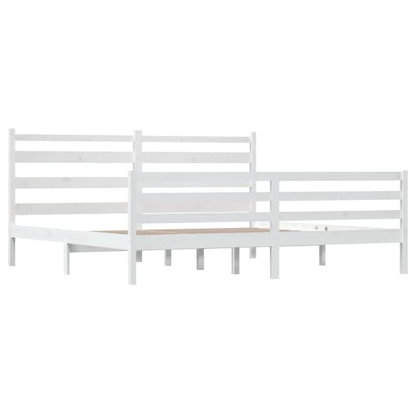 vidaXL sengeramme 200x200 cm massivt fyrretræ hvid -  Senge & sengeramme