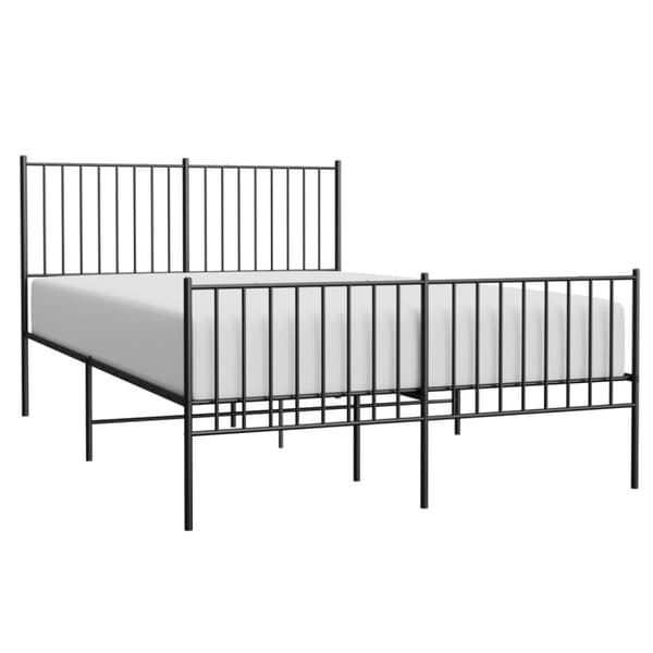vidaXL Sängram med huvudgavel och fotgavel svart metall 140x190 cm -  Sängar & sängramar