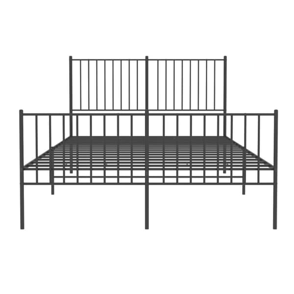 vidaXL Sängram med huvudgavel och fotgavel svart metall 140x190 cm -  Sängar & sängramar