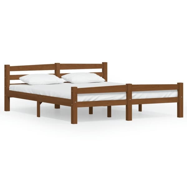 vidaXL sengestel 160x200 cm massivt fyrretræ gyldenbrun - Senge & sengeramme