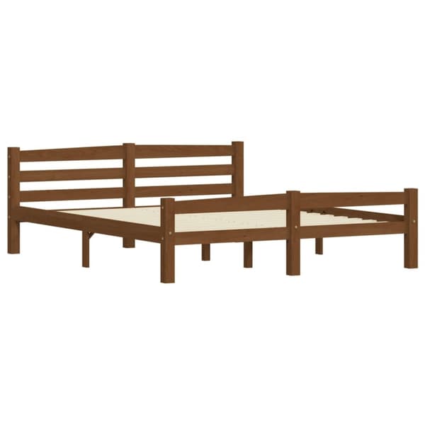 vidaXL sengestel 160x200 cm massivt fyrretræ gyldenbrun - Senge & sengeramme