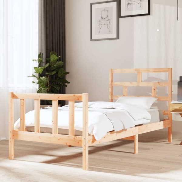 vidaXL Sängynrunko täysi mänty 90x200 cm -  Sängyt & sängynrungot