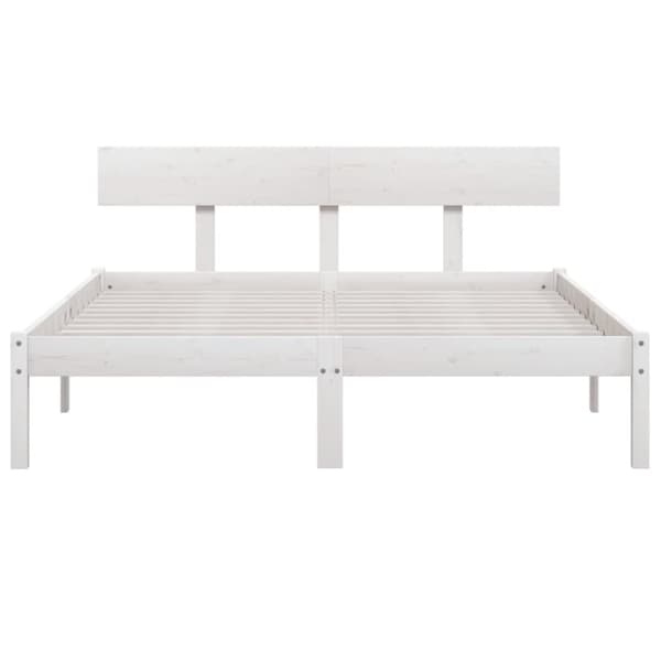 vidaXL sengeramme 140x190 cm massivt fyrretræ hvid - Senge & sengeramme