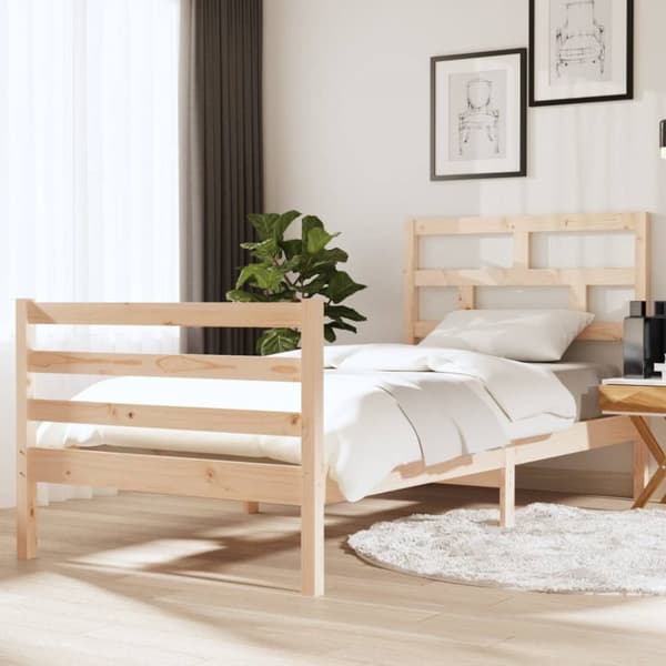 vidaXL Sängynrunko 90x190 cm Single täysi puu - Sängyt & sängynrungot