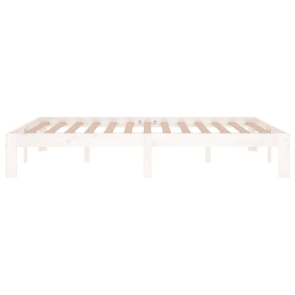 vidaXL sengeramme 135x190 cm dobbelt massivt fyrretræ hvid - Senge & sengeramme
