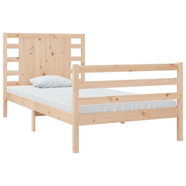 vidaXL Sängram massiv furu 90x200 cm -  Sängar & sängramar
