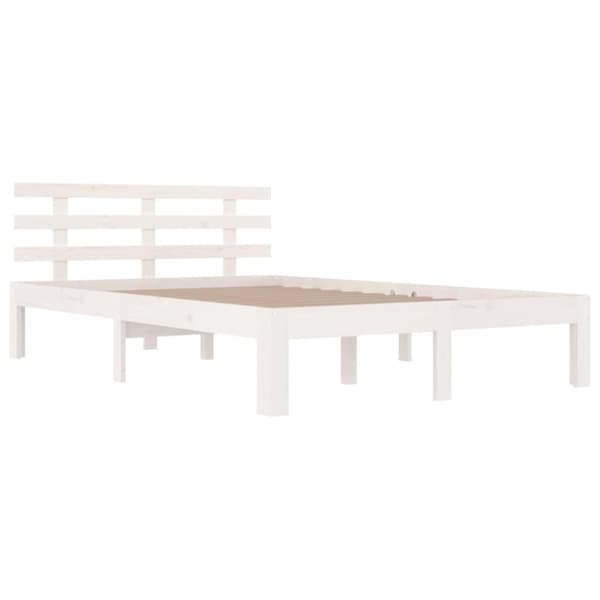 vidaXL sengeramme 160x200 cm massivt træ hvid - Senge & sengeramme