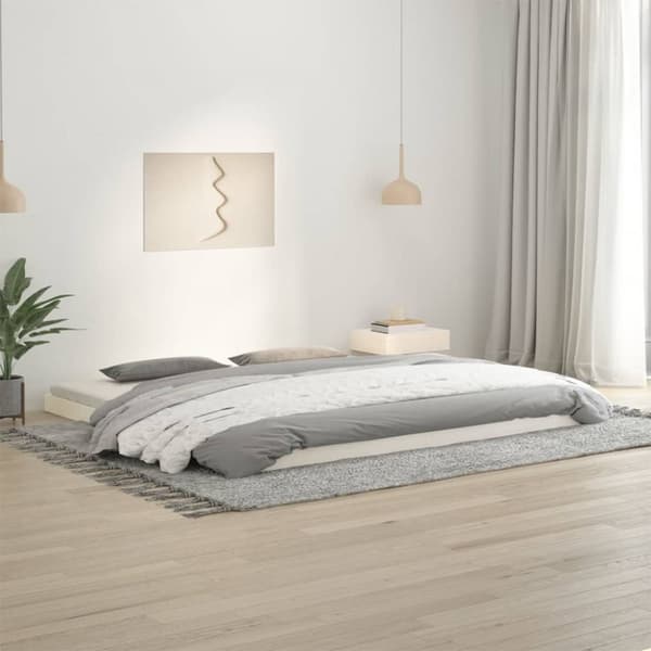 vidaXL Sängynrunko valkoinen 200x200 cm täysi mänty - Sängyt & sängynrungot
