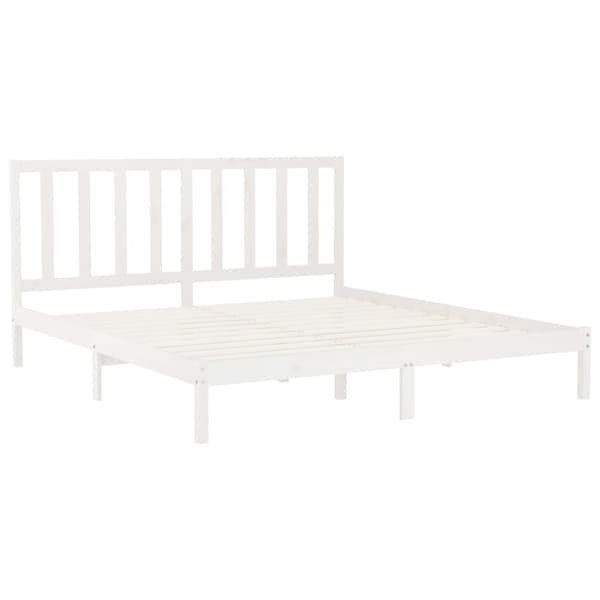 vidaXL Sängynrunko valkoinen täysi puu 200x200 cm -  Sängyt & sängynrungot