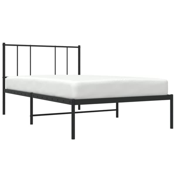 vidaXL sengeramme med sengegavl 75x190 cm metal sort -  Senge & sengeramme