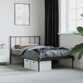 Miniatyrbillede 5 af 6: vidaXL sengeramme med sengegavl 75x190 cm metal sort -  Senge & sengeramme