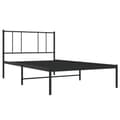 Miniatyrbillede 6 af 6: vidaXL sengeramme med sengegavl 75x190 cm metal sort -  Senge & sengeramme
