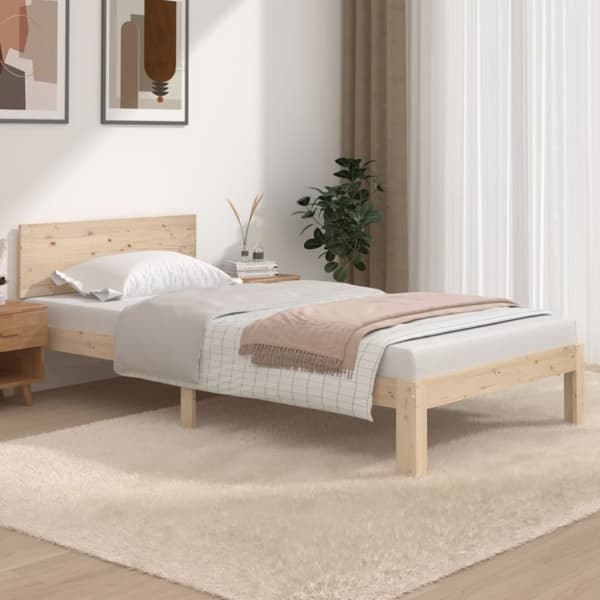 vidaXL Sängram massiv furu 100x200 cm - Sängar & sängramar