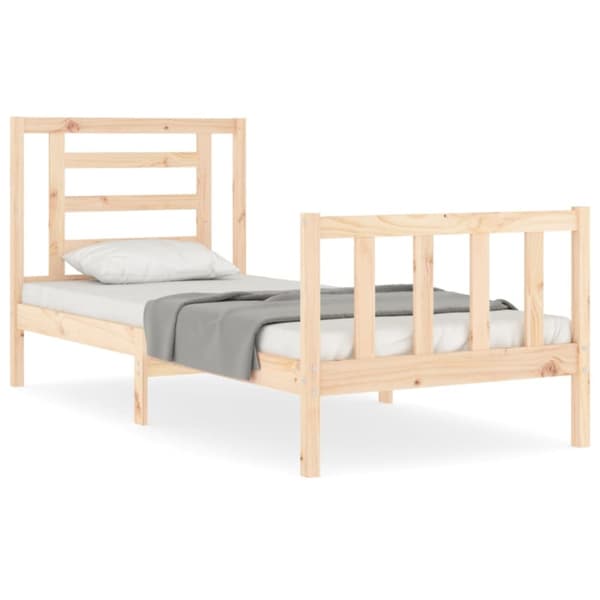 vidaXL sengeramme med sengegavl 90x200 cm massivt træ - Senge & sengeramme