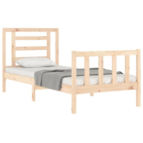 vidaXL sengeramme med sengegavl 90x200 cm massivt træ - Senge & sengeramme