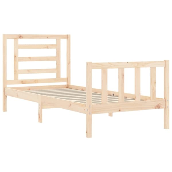 vidaXL sengeramme med sengegavl 90x200 cm massivt træ - Senge & sengeramme