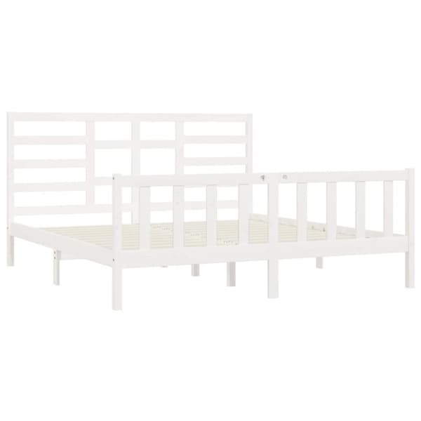 vidaXL sengeramme 200x200 cm massivt fyrretræ hvid - Senge & sengeramme