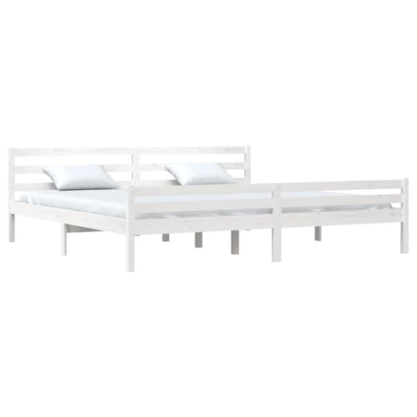 vidaXL sengeramme 200x200 cm massivt træ hvid -  Senge & sengeramme