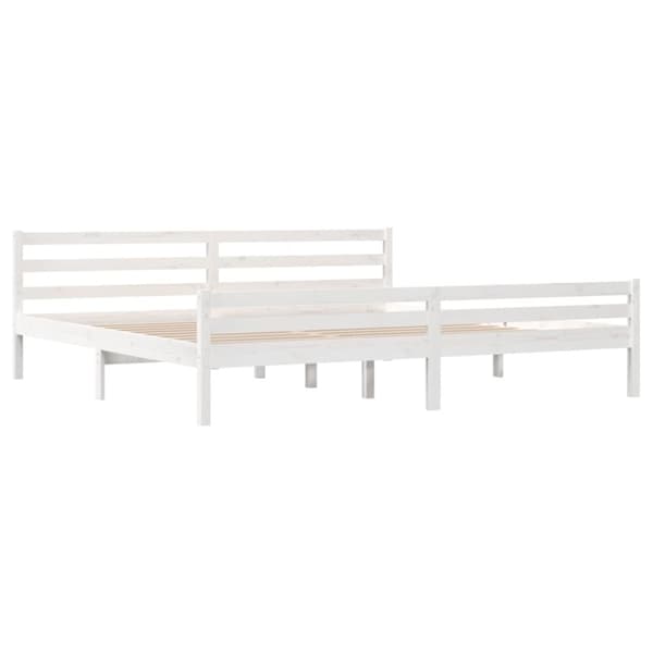 vidaXL sengeramme 200x200 cm massivt træ hvid -  Senge & sengeramme