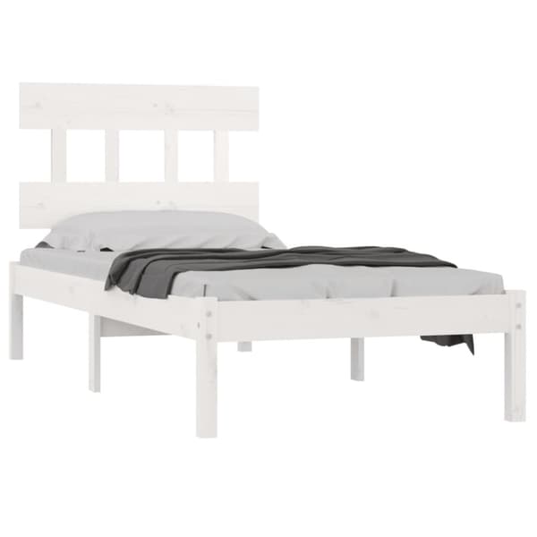 vidaXL sengeramme 90x200 cm massivt træ hvid -  Senge & sengeramme