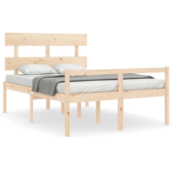 vidaXL seniorseng med sengegavl 140x200 cm massivt træ - Senge & sengeramme